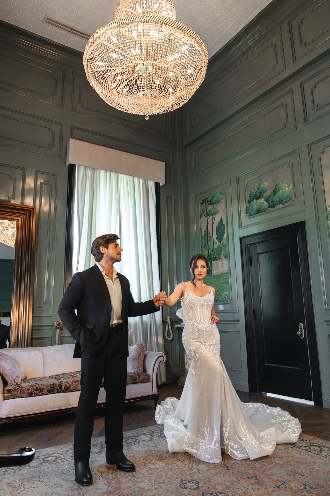 Wedding portrait indoors